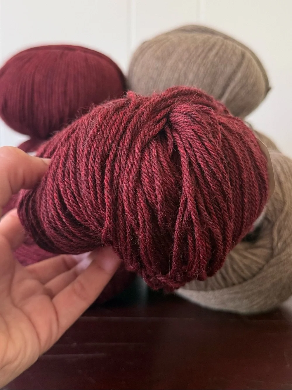 (7) Ella Rae Classic Heathers - Shadow/Cherrywood, 100% wool, *Sweater Quantity*